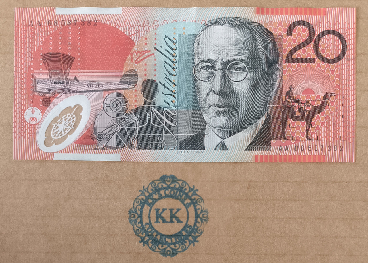 2008 Stevens/Henry $20 Banknote First Prefix AA08 537382