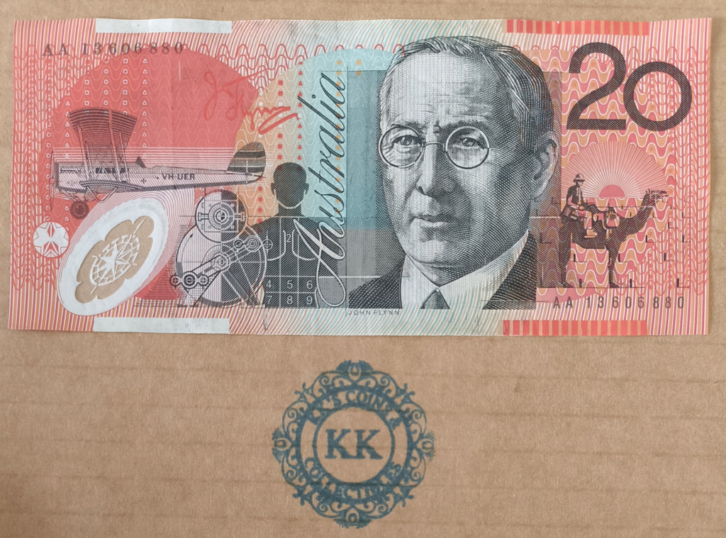 2013 Stevens/Parkinson $20 Banknote First Prefix AA13 606880