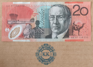 2007 Stevens/Henry $20 Banknote First Prefix AA07 758232