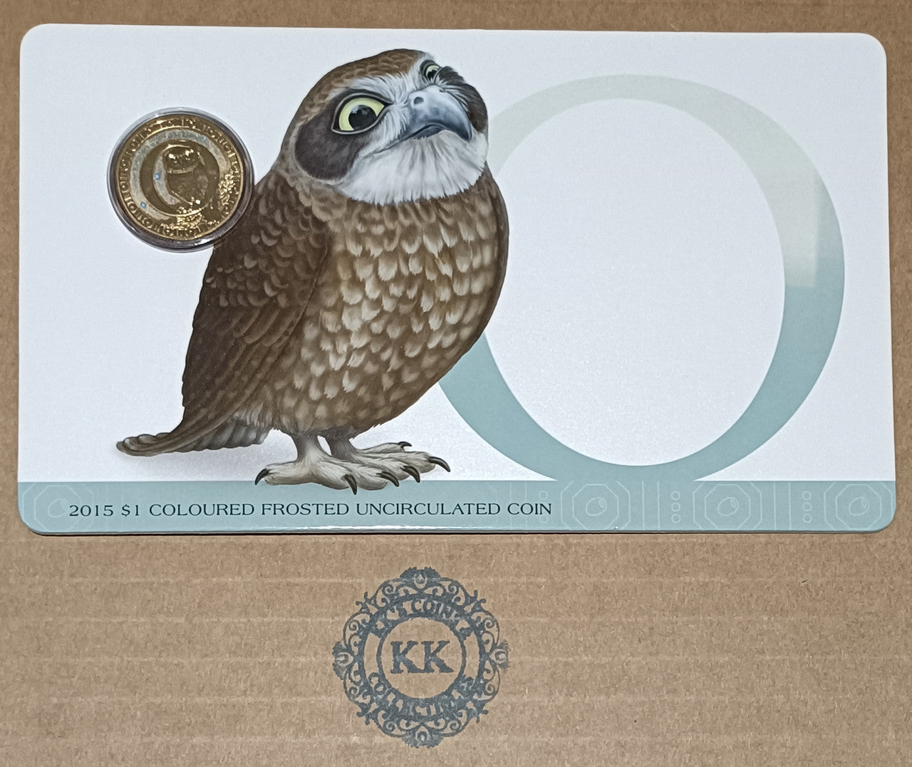 2015 $1 Coloured Frosted Uncirculated Coin Letter "O"