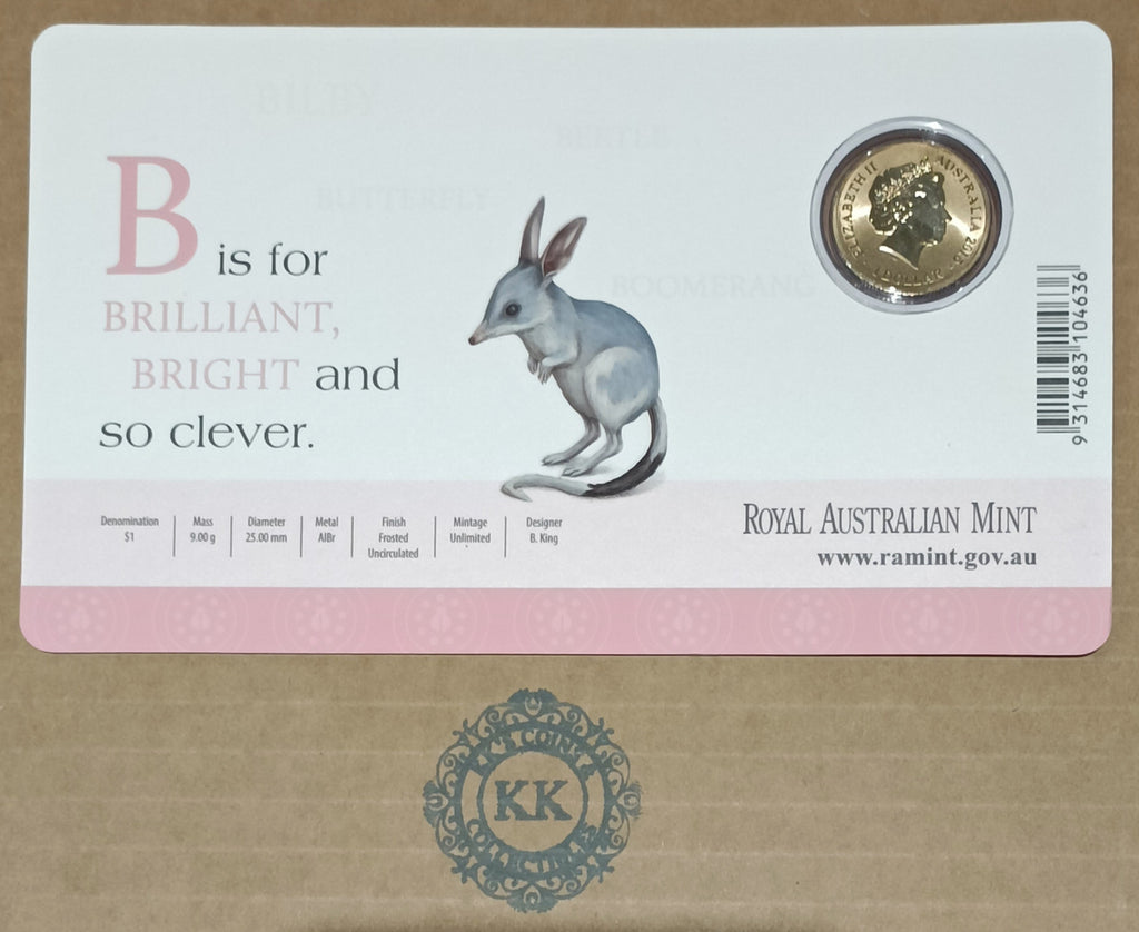 2015 $1 Coloured Frosted Uncirculated Coin Letter "B"