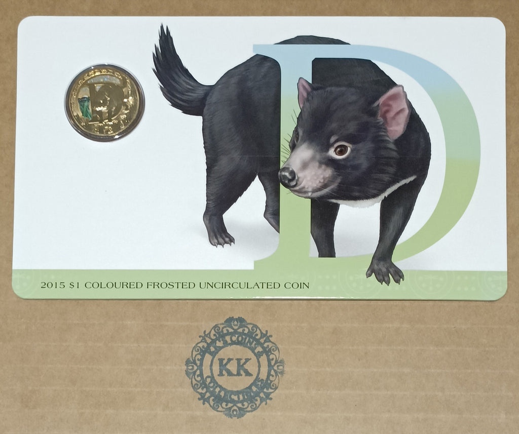 2015 $1 Coloured Frosted Uncirculated Coin Letter "D"