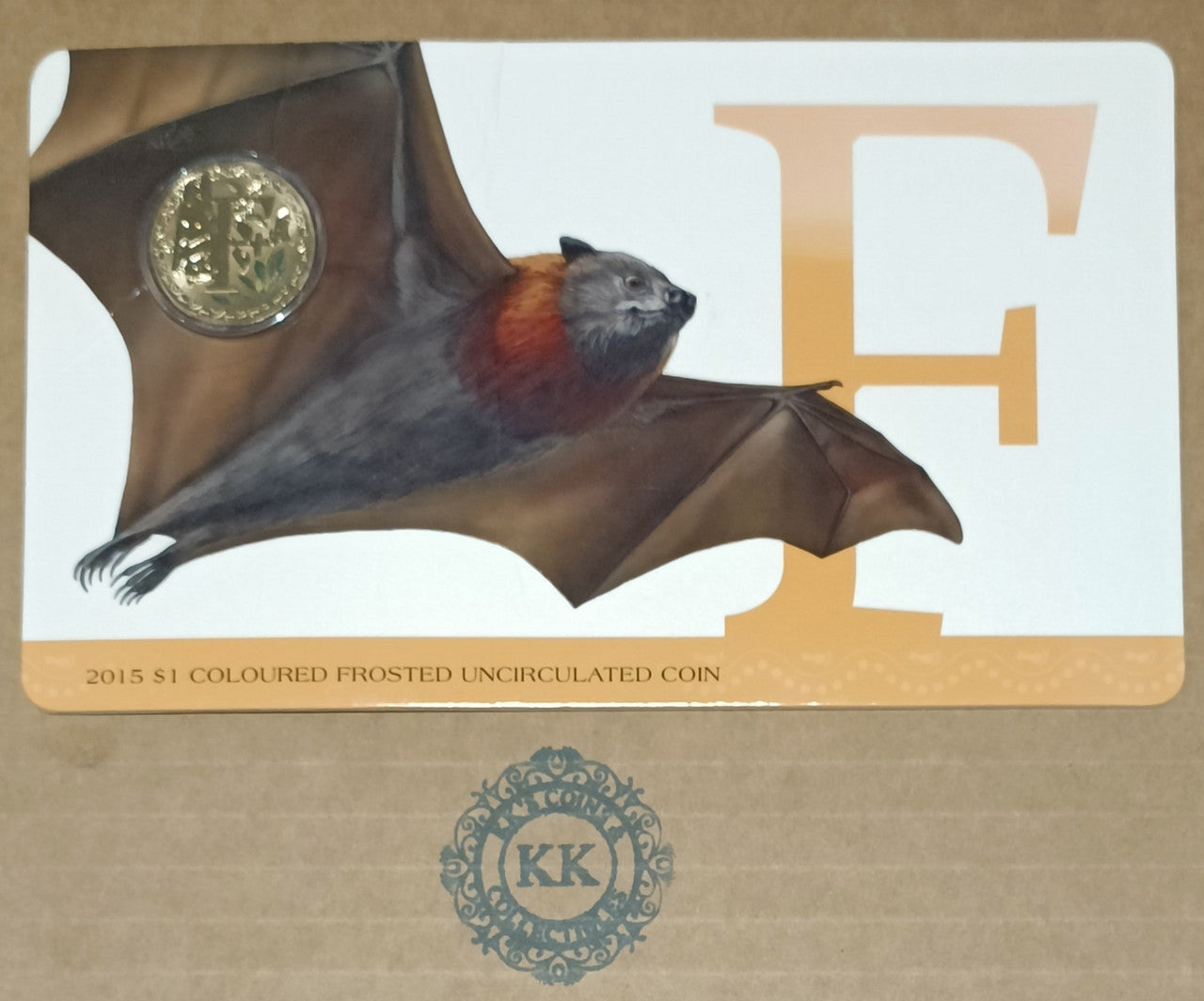 2015 $1 Coloured Frosted Uncirculated Coin Letter "F"