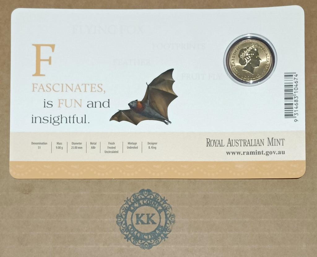 2015 $1 Coloured Frosted Uncirculated Coin Letter "F"