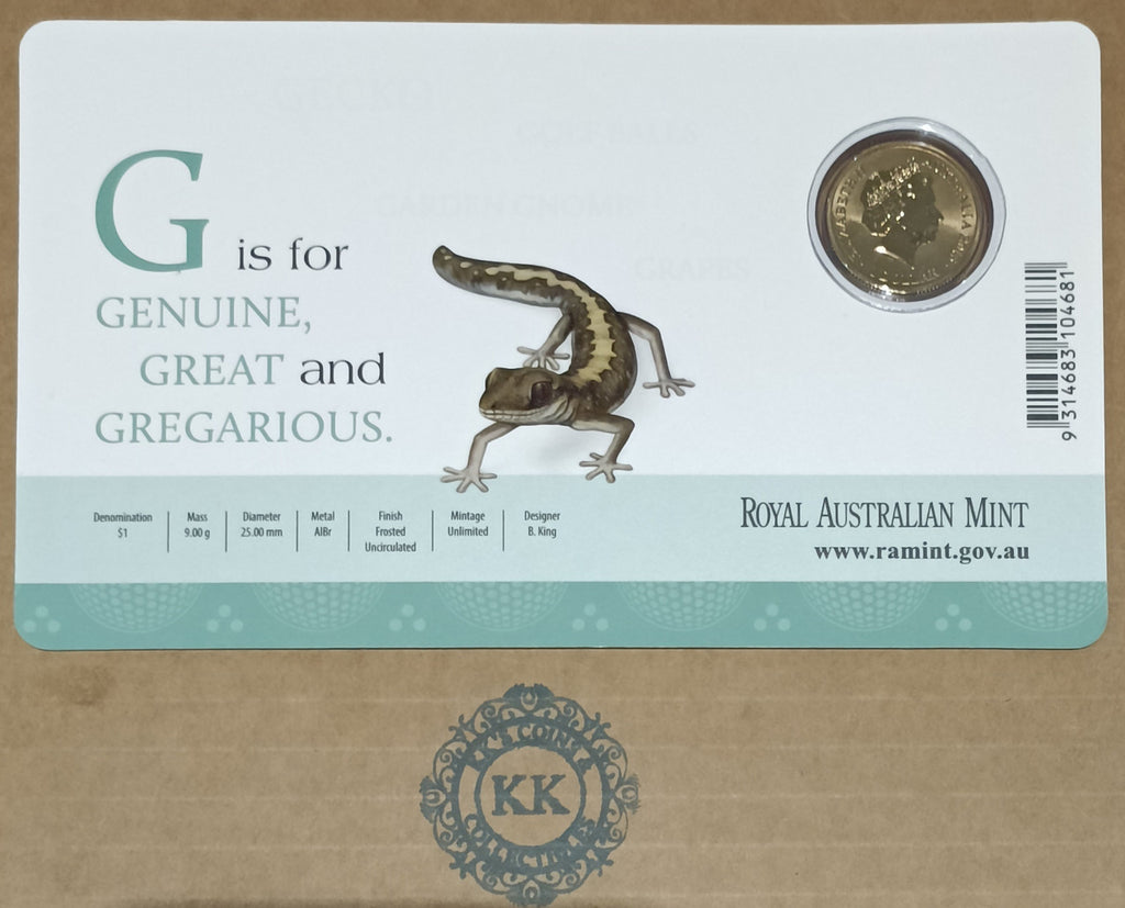 2015 $1 Coloured Frosted Uncirculated Coin Letter "G"
