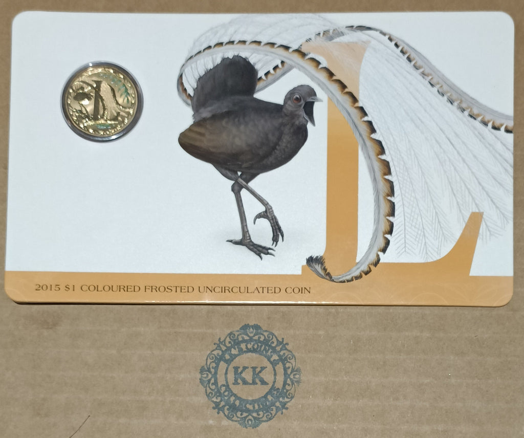 2015 $1 Coloured Frosted Uncirculated Coin Letter "L"
