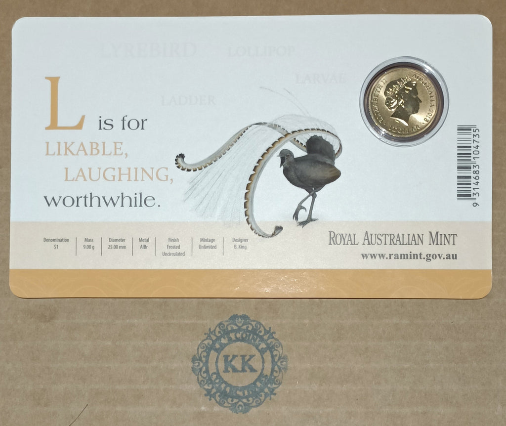 2015 $1 Coloured Frosted Uncirculated Coin Letter "L"