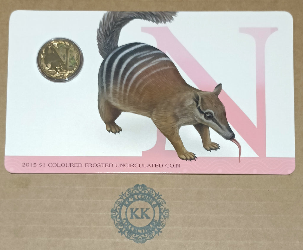2015 $1 Coloured Frosted Uncirculated Coin Letter "N"