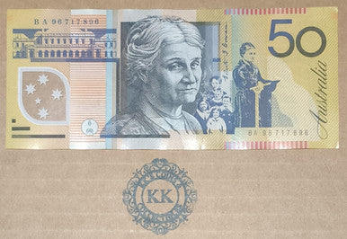 1996 Fraser/Evans $50 General Prefix Banknote BA96 717896