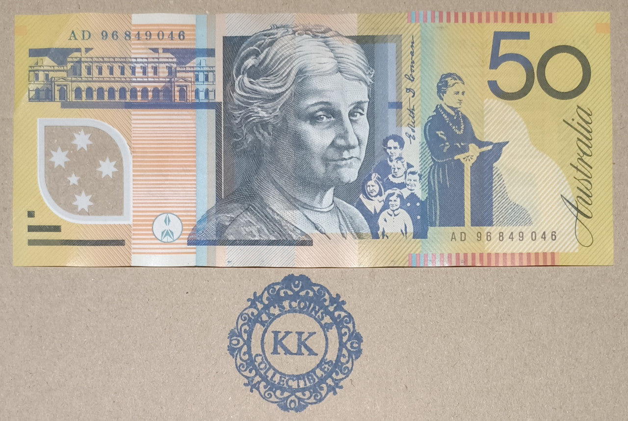 1996 Fraser/Evans $50 General Prefix Banknote AD96 849046