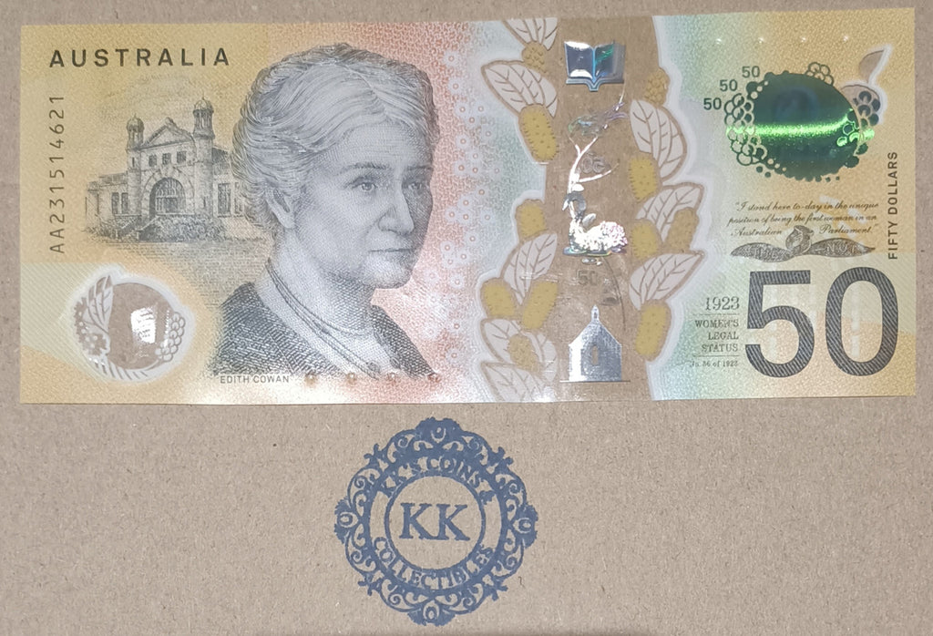 2023 Bullock/Kennedy $50 Banknote First Prefix AA23 1514621