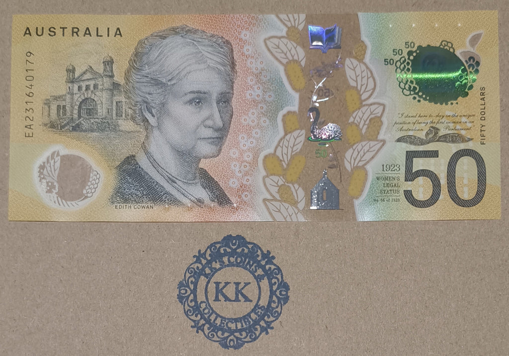2023 Bullock/Kennedy $50 Banknote Last Prefix EA23 1640179