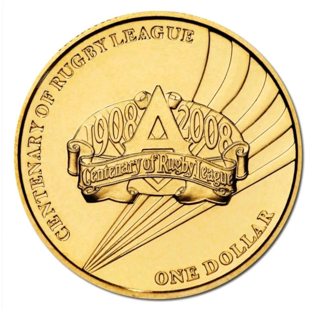 2008 Centenary of Rugby  $1 Uncirculated Coin Royal Australian Mint
