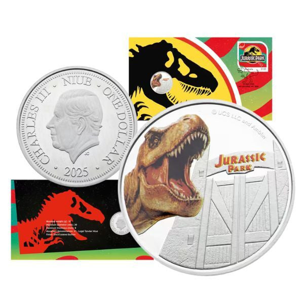 2025 Niue Jurassic Park Postal Numismatic Cover (PNC)