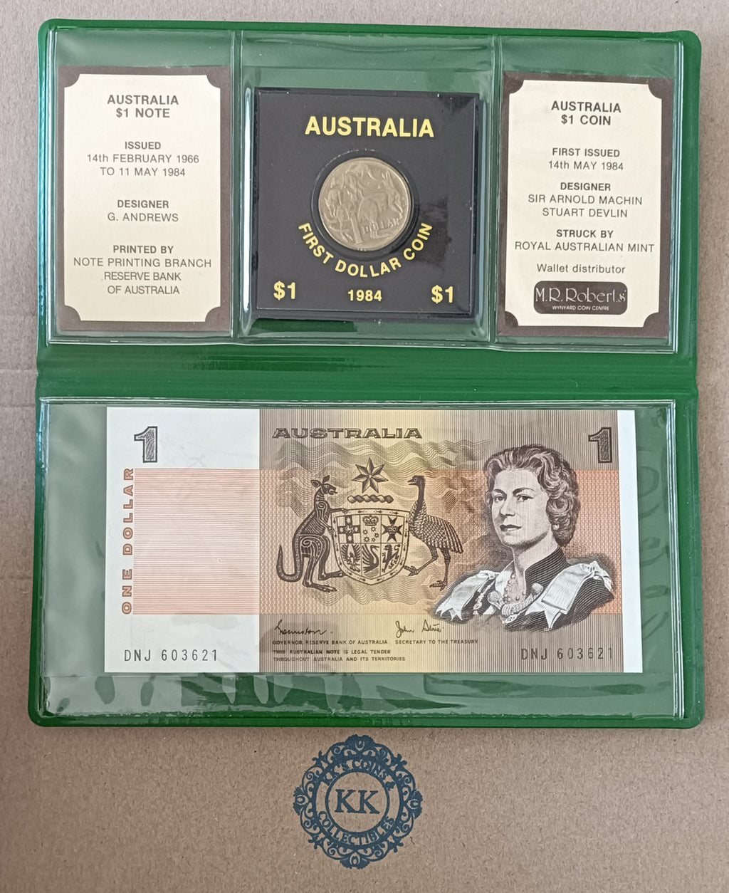Australia Last $1 Banknote & First $1 Coin Folder