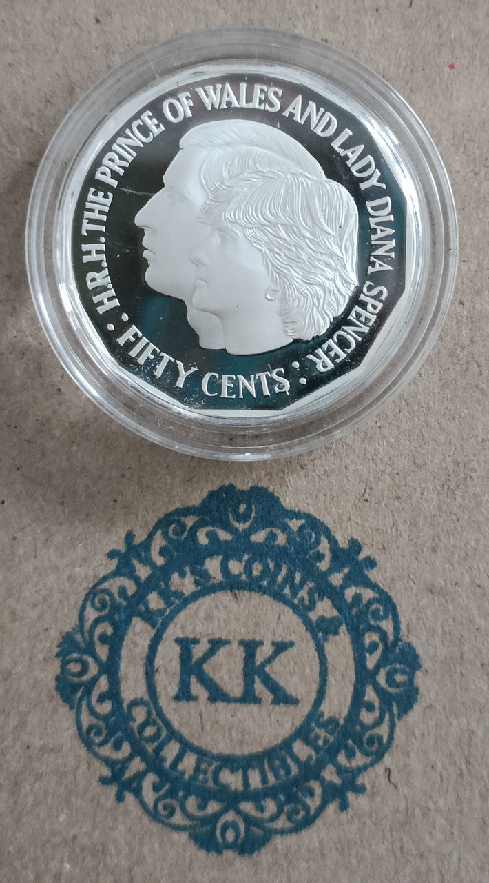 1989 Royal Wedding 50 Cents Silver Proof Coin