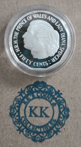 1989 Royal Wedding 50 Cents Silver Proof Coin