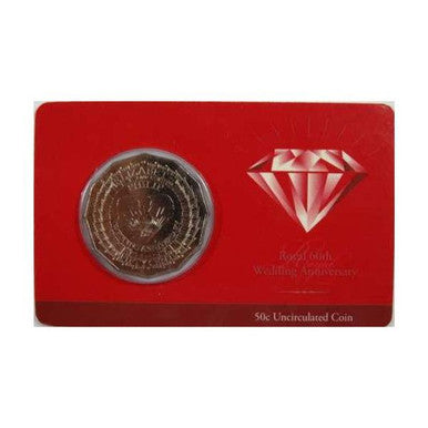 2007 Royal 60th Wedding Anniversary 50 cent coin in card