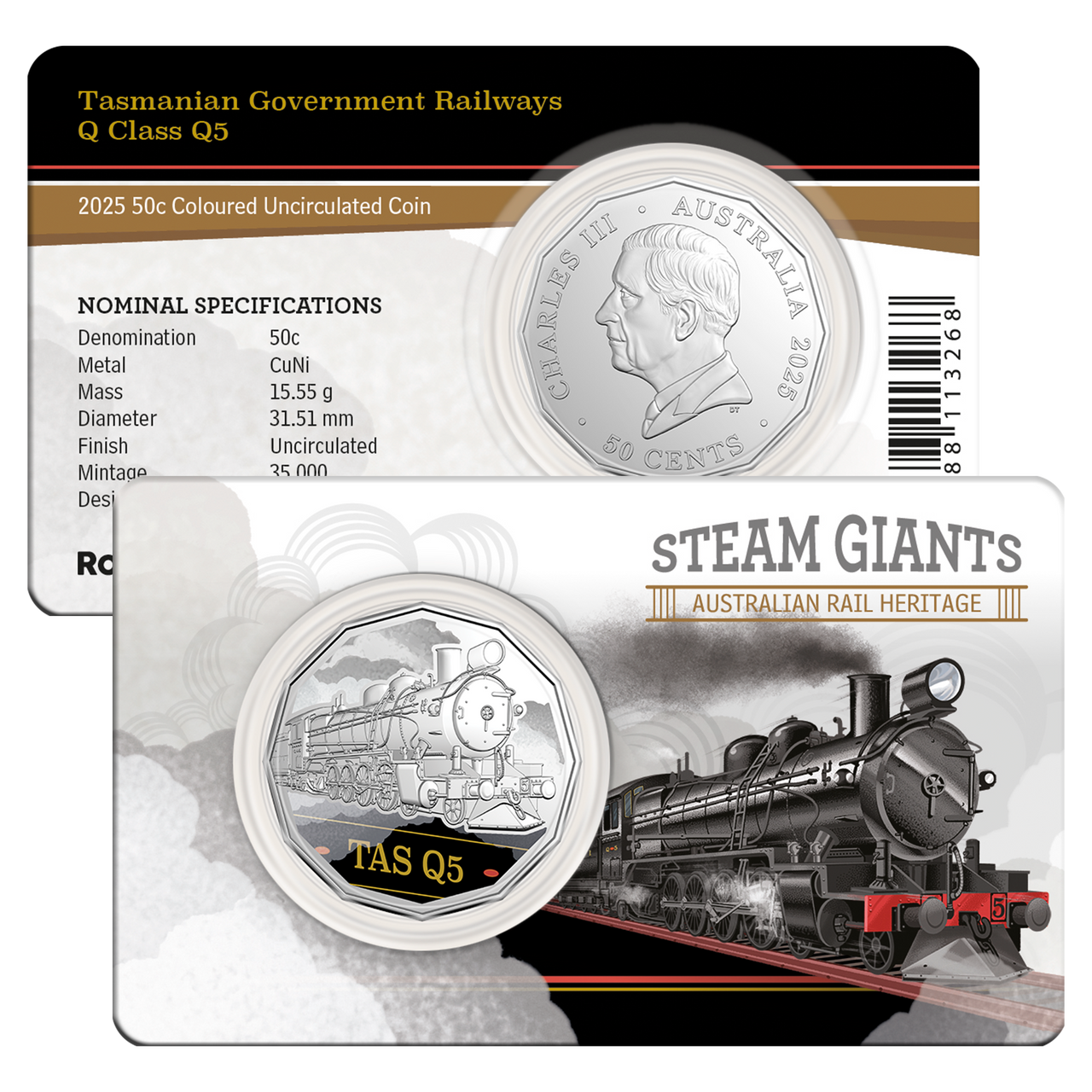 2025 50 Cents Steam Giants 7 Coin set