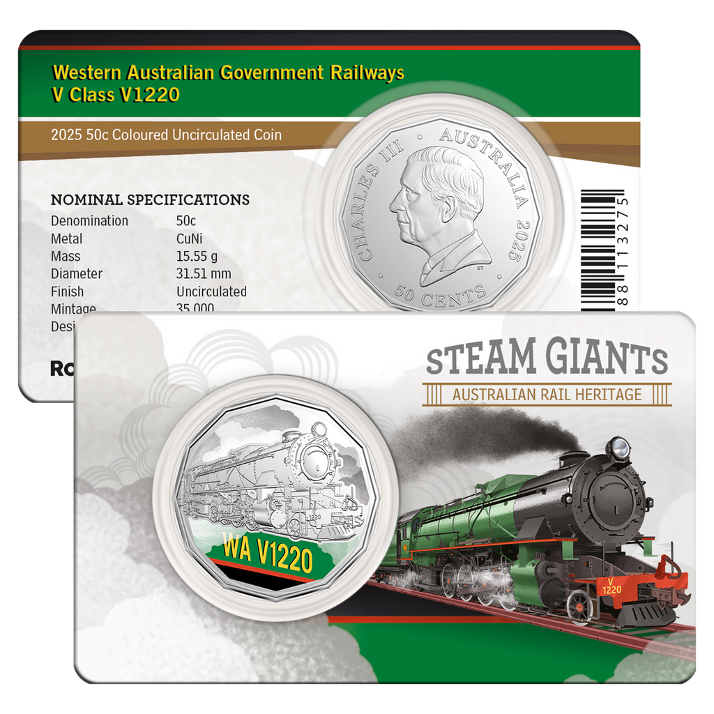 2025 50 Cents Steam Giants 7 Coin set