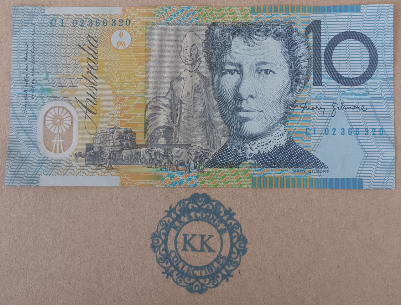 2002 Australia $10 8 Digit RADAR Banknote CI 02366320