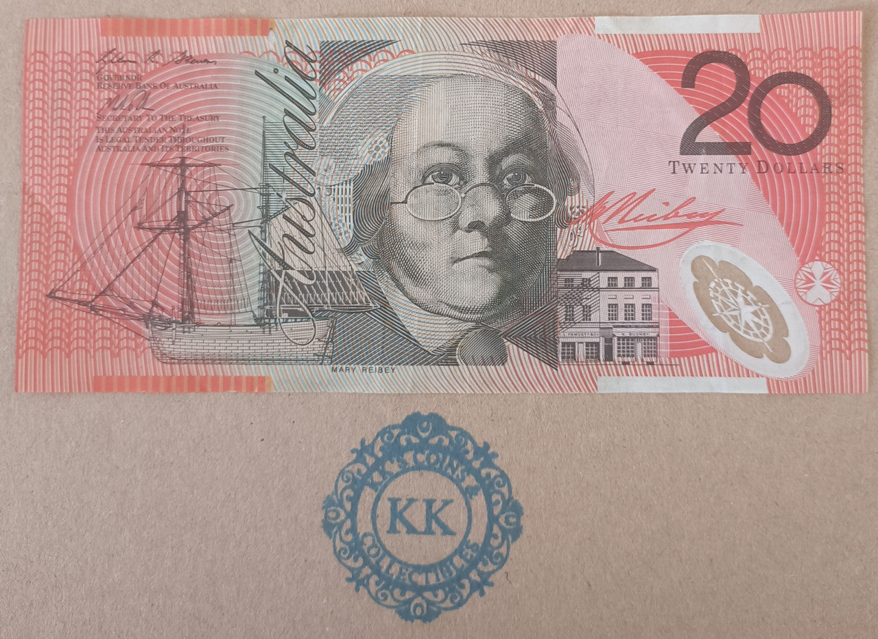 2013 Australia $20 First Prefix 6 Digit RADAR Banknote AA13 557755