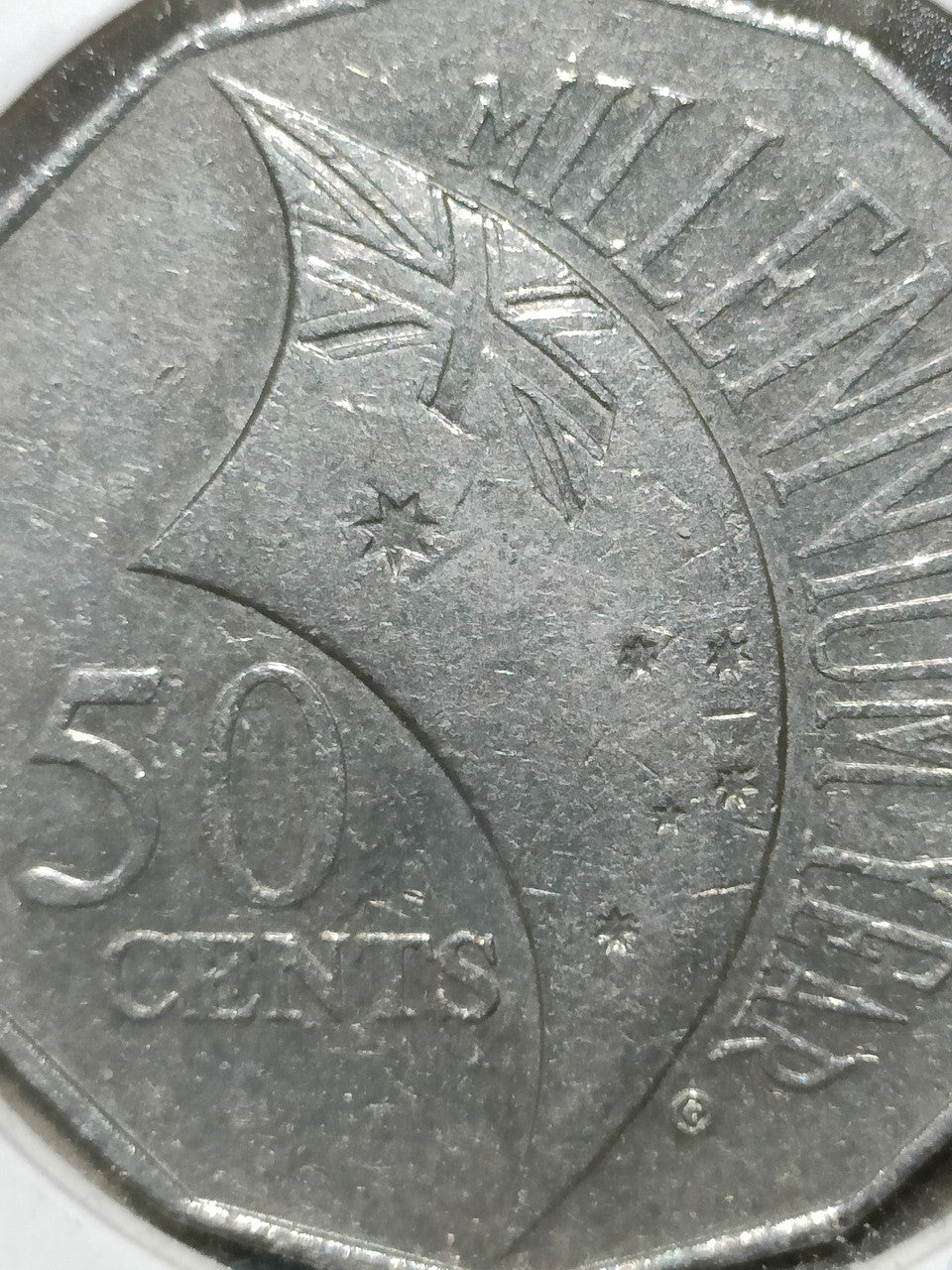 2000 Millennium 50 Cents Coin - Incused