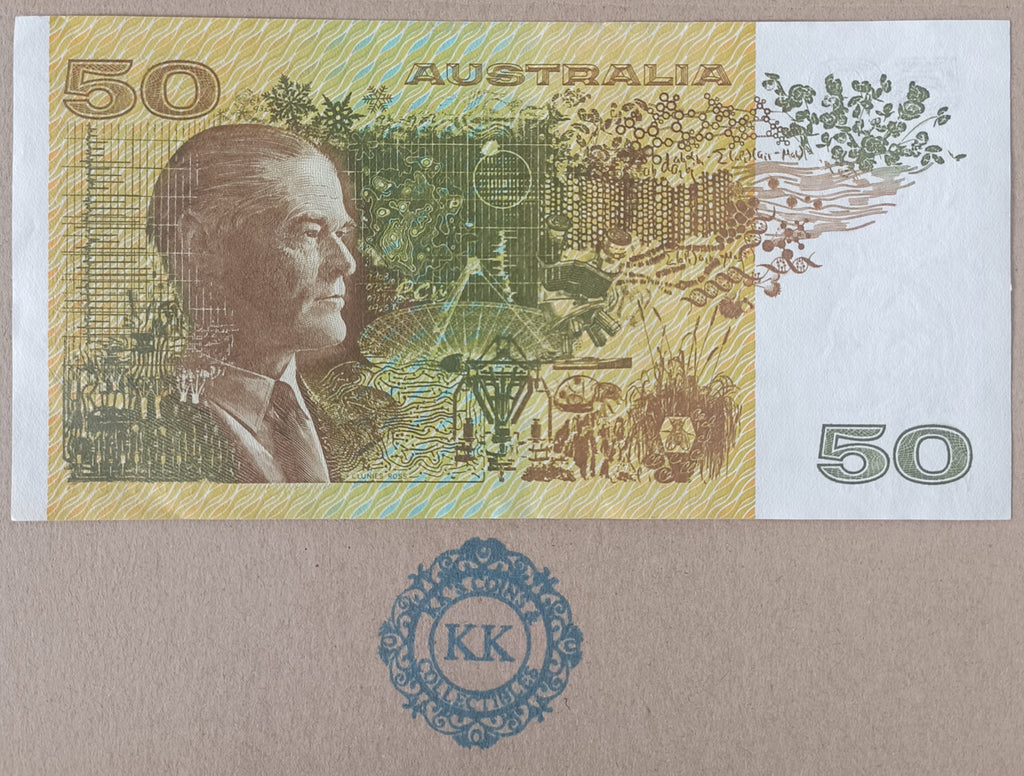 1985 Australia $50 Banknote Johnston Fraser GOTHIC Serial YSB 199065 EF/aUNC