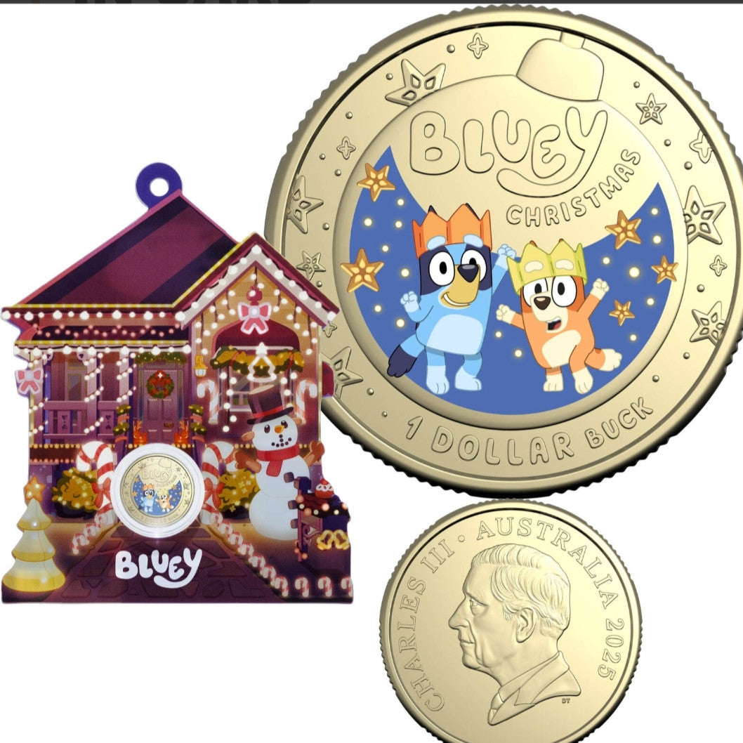 2025 Bluey Christmas $1 coin in card