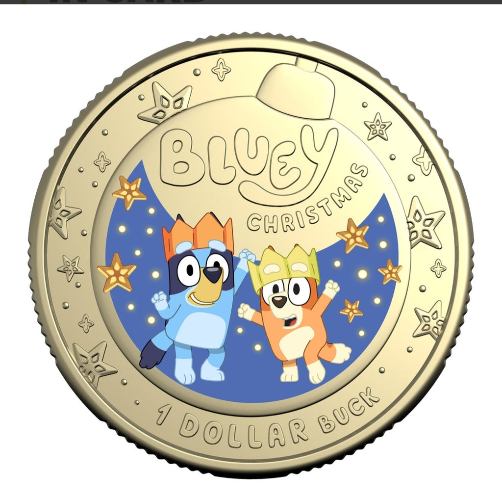 2025 Bluey Christmas $1 coin in card