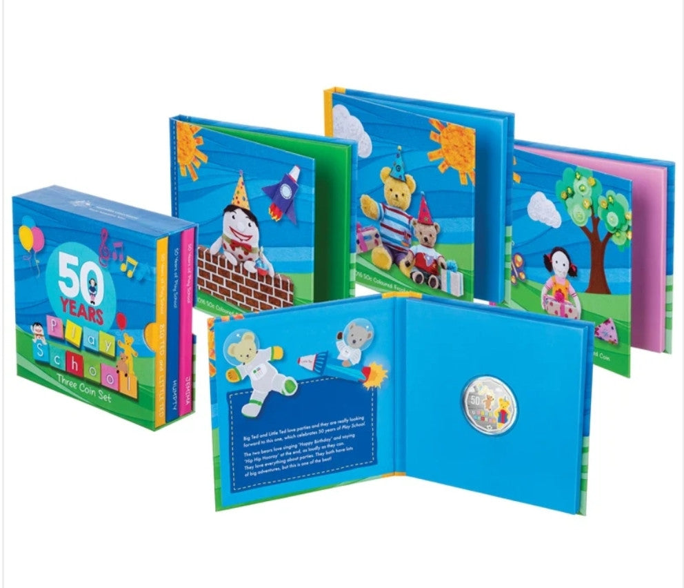 2016 50th Anniversary of Play School 50 cent - 3 Coin Set