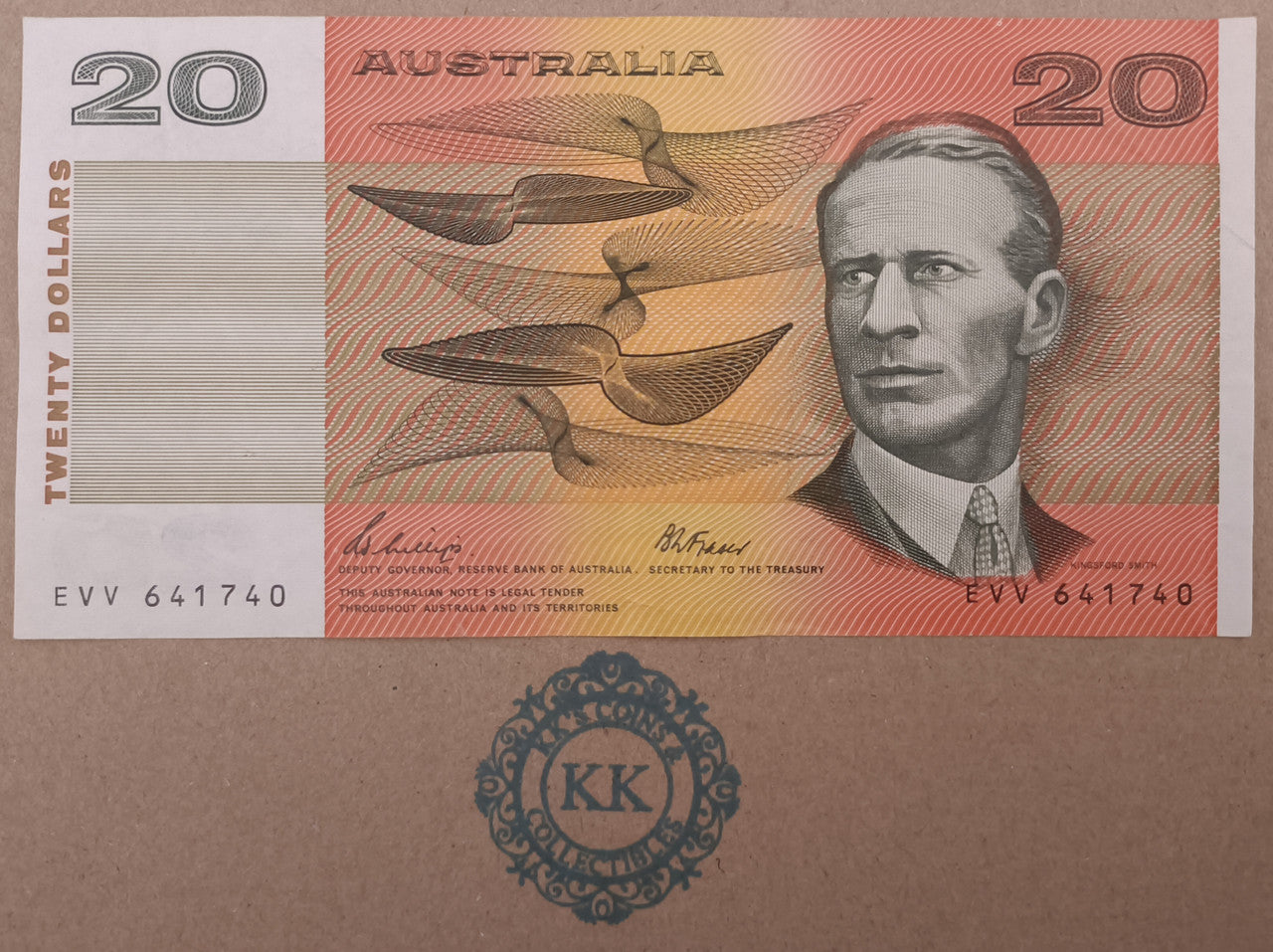 1989 Australia $20 Banknote Phillips Fraser EVV 641740
