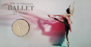 2012 50 Years of Australian Ballet 50 Cent coin in Card