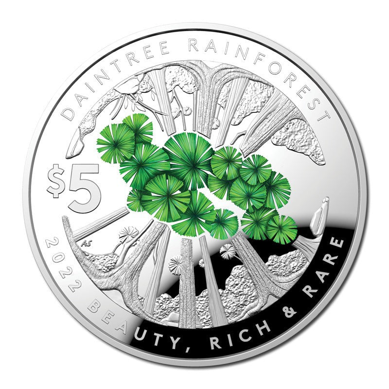 2022 $5 Beauty, Rich & Rare - Daintree Rainforest Domed Silver Proof Coin