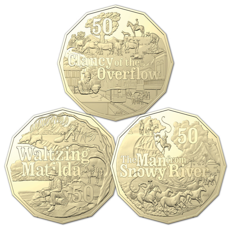 2020 Banjo Paterson 50 Cents 3 Coin Set