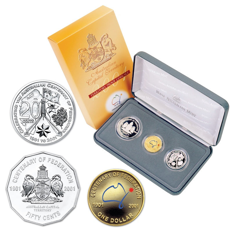 2001 Centenary of Federation AUSTRALIAN CAPITAL TERRITORY 3 Coin Proof Set