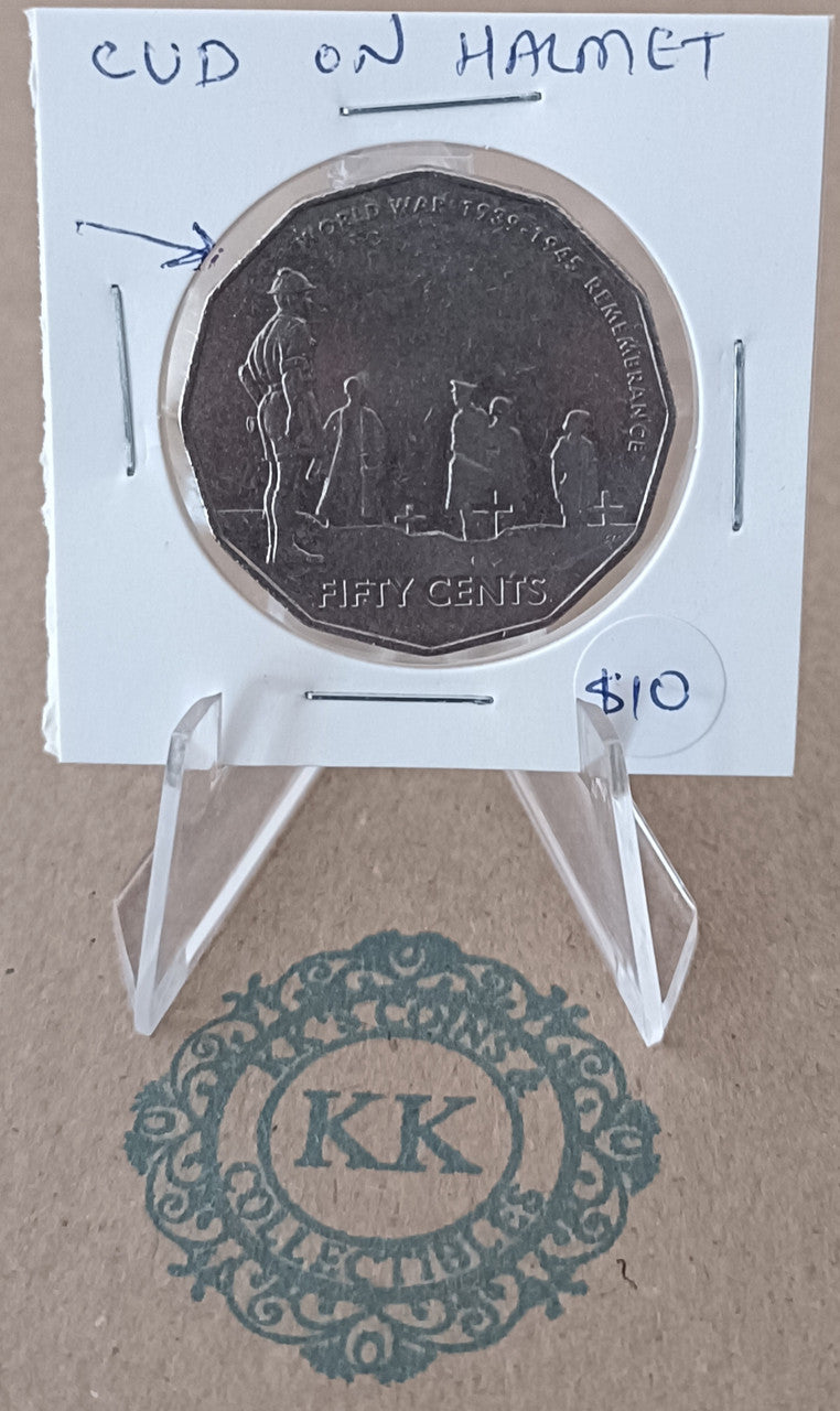 ***ERROR*** 2005 Australian Error Coin - 50 cents Cud on the Helmet