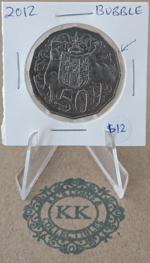 ***ERROR*** 2012 Australian Error Coin - 50 Cents Bubble Error