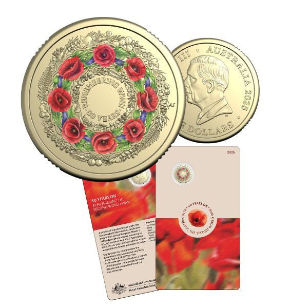 2025 'C' Mintmark $2 Poppy Wreath Coin in card