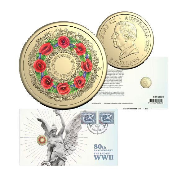 2025 80th Anniversary of WWII Poppy Wreath PNC