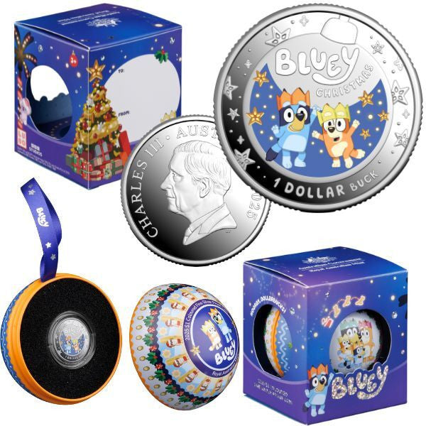 2025 Bluey Christmas $1 Silver Proof Coin