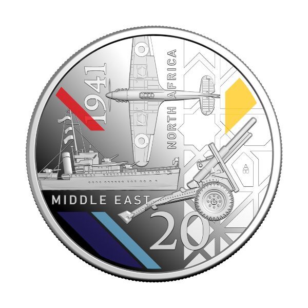 2026 1941: Service Amid Strife 20 Cent Coloured Silver Proof 3 Coin Set