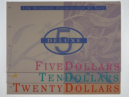 1995 & 1996 Australia Deluxe Set of 3 & 4 NPA Banknote Folders