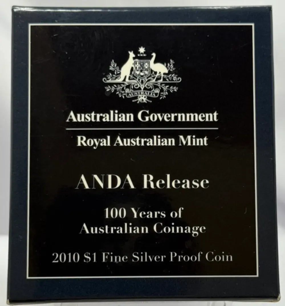 2010 Australia 100 Yrs Coinage $1 Silver Proof - 'S' Mint Mark - ANDA Release
