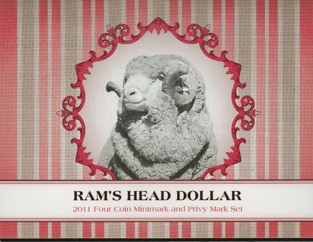 2011 Ram's Head Four $1 Coin Mintmark and Privy Mark Set