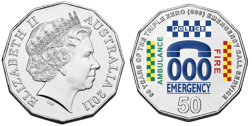 2011 50th Anniversary Triple Zero 50 Cents Uncirculated Coin