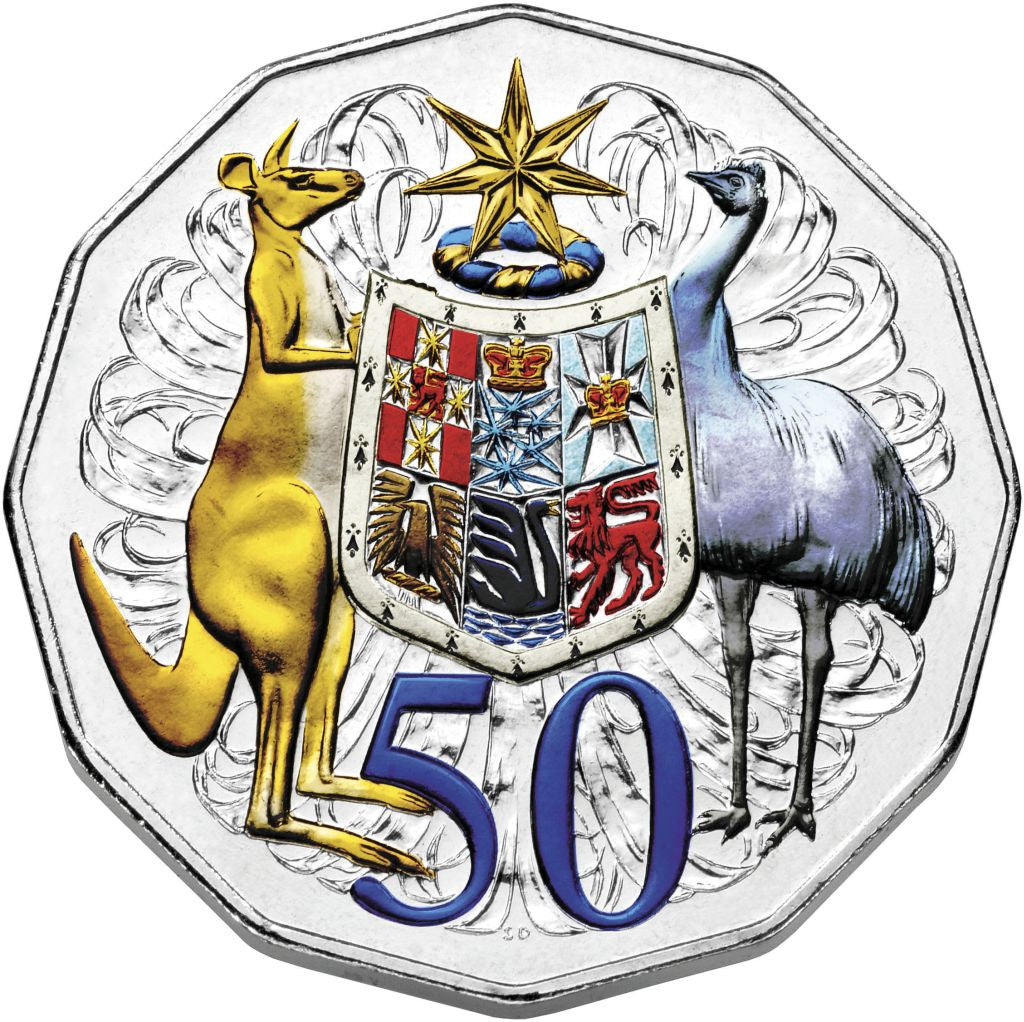 2012 6 Coin Mint Set - Includes 50 cent colour coin