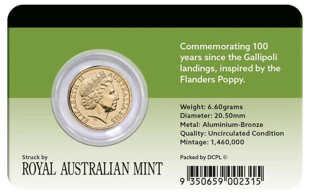 2015 Lest We Forget - Gallipoli $2 Coin in card