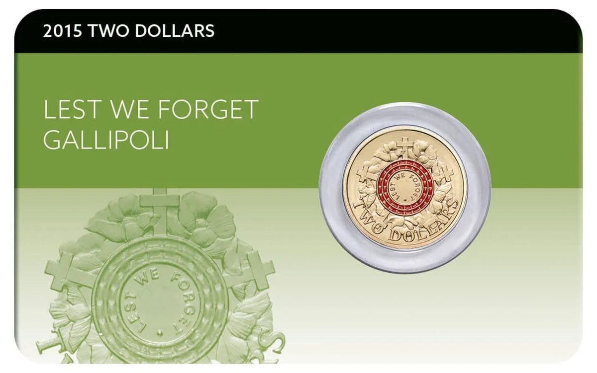 2015 Lest We Forget - Gallipoli $2 Coin in card