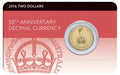 2016 50th Anniversary of Decimal Currency $2 Coin in card